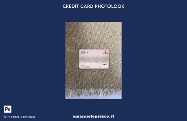 modello frontale photolook con carta di debito Visa Cile Scotiabank stile verifi